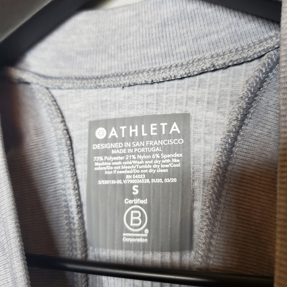Athleta Renew Racerback Tank Women's Size Small Like New Light Grey Ribbed - Picture 5 of 12